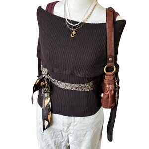 Urban Outfitters Ribbed Off-the-Shoulder Top Black Size S